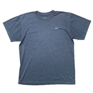 Vintage Y2K Nike Athletic Dept Gray T-Shirt Mini Swoosh Embroidered Mens M